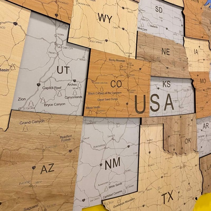 Bản Đồ Nước Mỹ Bằng Gỗ 3D Dán Tường - USA Maps 7 ranh-go-ban-do-nuoc-my-usa-map-migo-decor