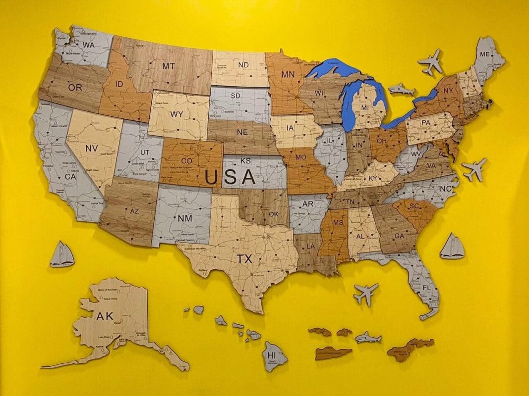 Bản Đồ Nước Mỹ Bằng Gỗ 3D Dán Tường - USA Maps 36 ranh-go-ban-do-nuoc-my-usa-map-migo-decor