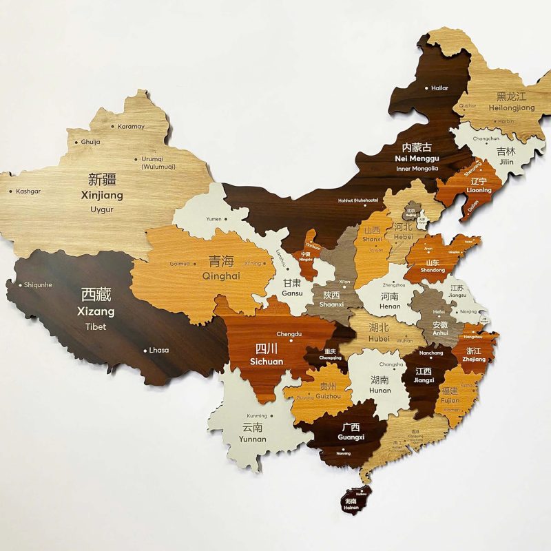 Bản đồ Trung Quốc Bằng Gỗ 3D Dán Tường - China Map 8 ban-do-go-trung-quoc-china-map-migodecor