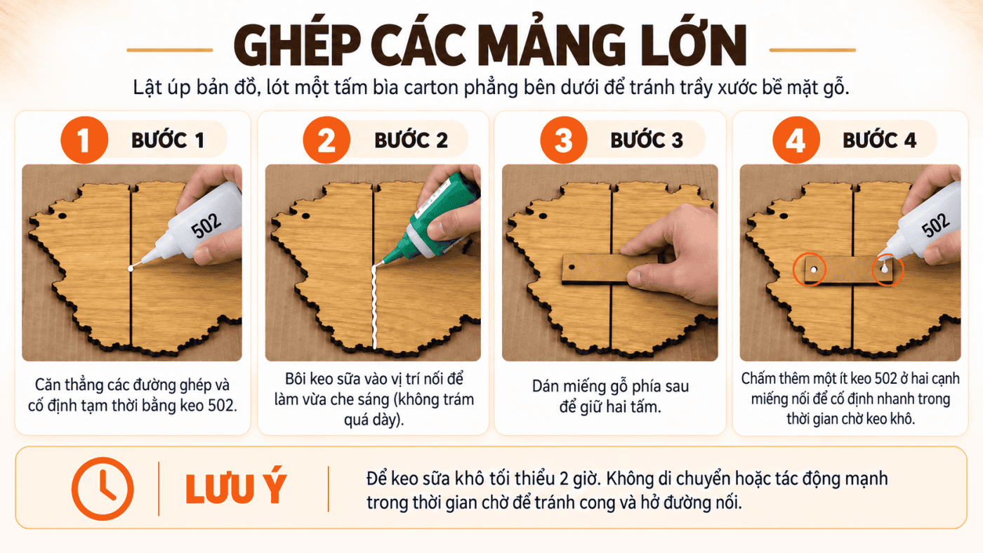 Hướng Dẫn Lắp LED Bản Đồ Việt Nam 3D Migo Decor 5 ghep-cac-mang-lon-ban-do