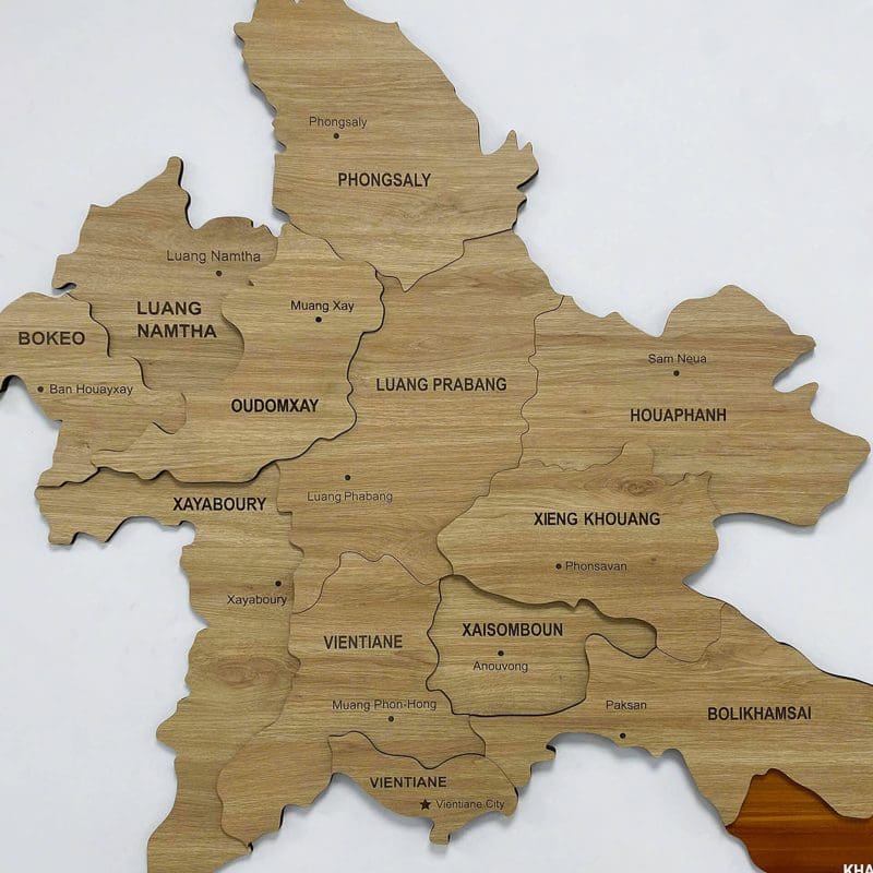 Bản Đồ Laos 3D Bằng Gỗ Dán Tường - Laos Map 3 ban-do-laos-3d-decor-tuong