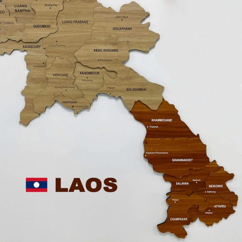 Bản Đồ Laos 3D Bằng Gỗ Dán Tường - Laos Map 4 ban-do-laos-3d-decor-tuong
