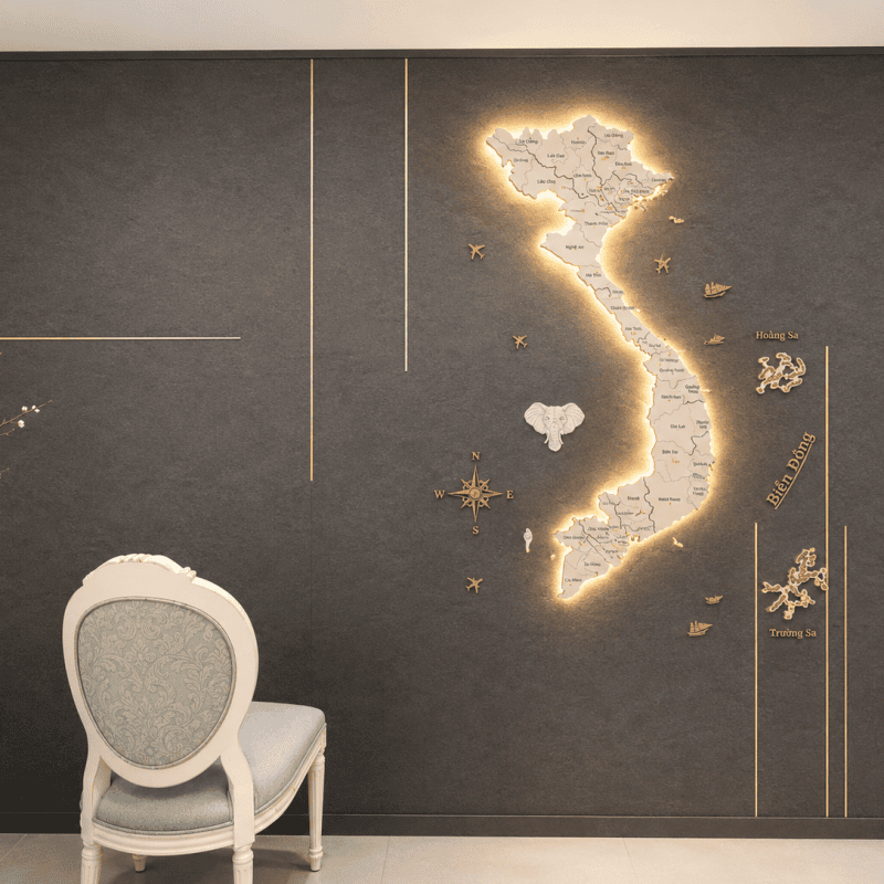 Bản Đồ Việt Nam 3D - White (Led) 4 ban-do-viet-nam-3d.